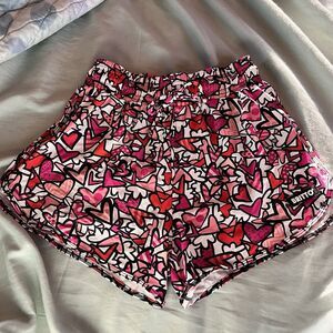 BRITTO Shorts Pink Red Heart Graphic Print Brand New With Tags Size XS